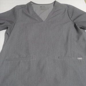 Figs Technical Collection Casma 3 Pocket Graphite Scrub Top Size XL FW1100